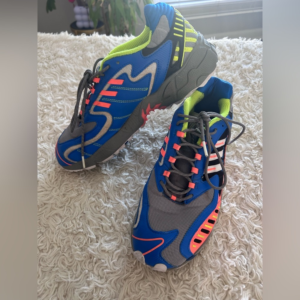 Adidas Neon Green and Gray Sneakers